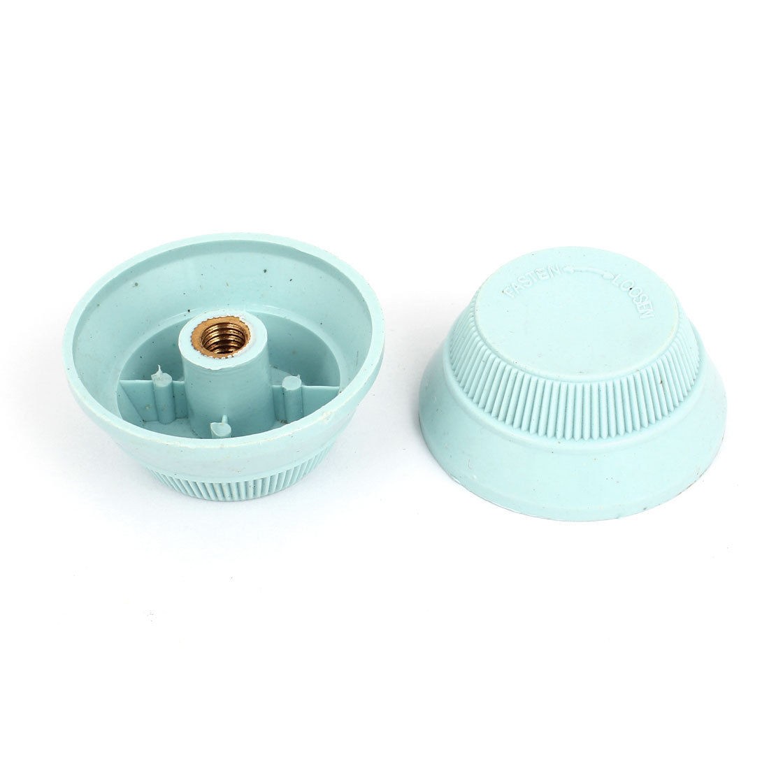 2Pcs Plastic 7mm Dia Female Thread Desk Fan Blade Nuts Blue