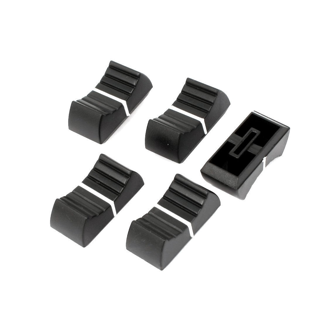 5 Pcs 8mm x 1mm Push Fit Standard Fader Knobs Caps Black for Mixed Slider