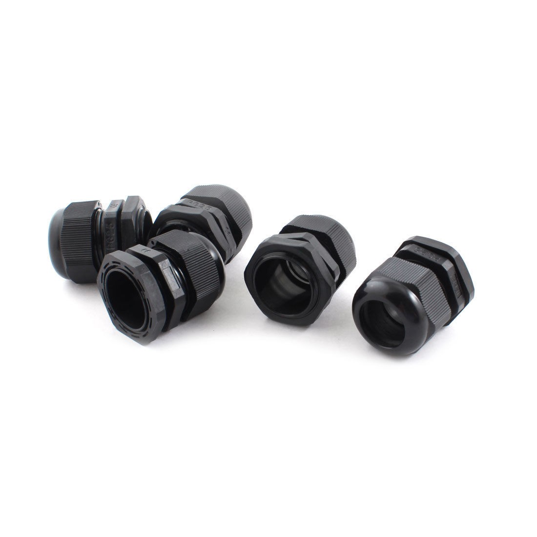 5pcs Black Nylon Waterproof PG25 Glands Connector for 16-21mm Dia Cable