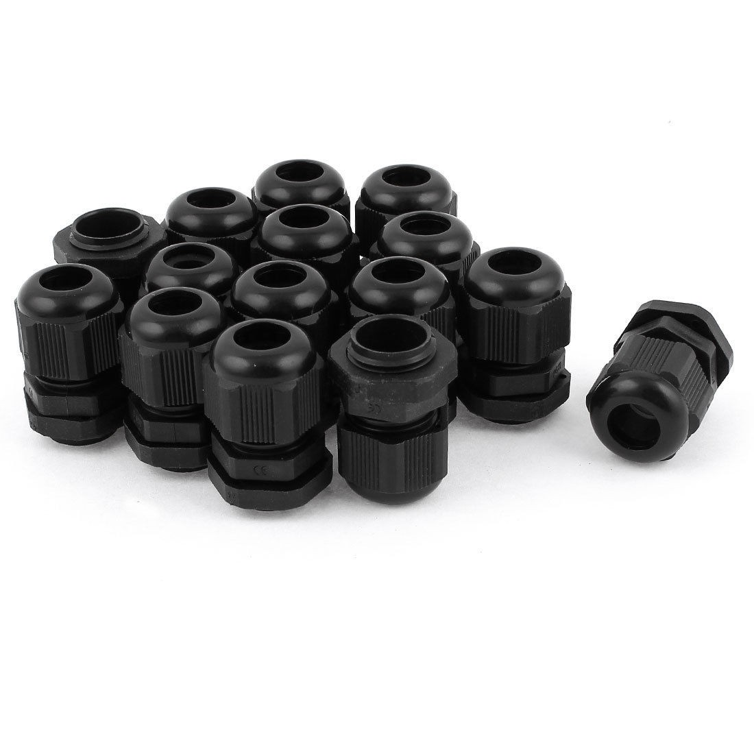 15 Pcs Black 5mm-10mm Diameter Cable Gland Plastic Fastener Joint Connector PG11