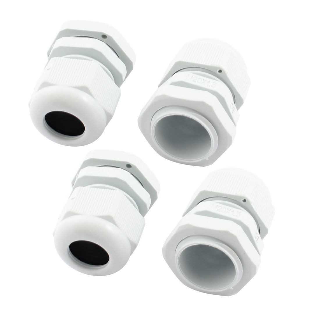 4Pcs Waterproof Gland Connector M20x1.5 w Nut for 6-12mm Dia Cable Wire