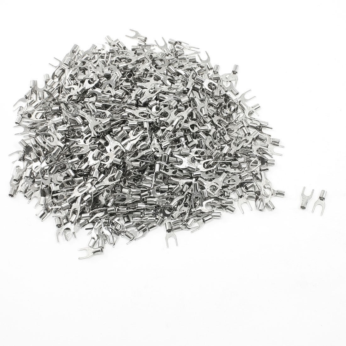 1000pcs SNB5.5-5 Fork Type Non-Insulated Spade Cable Terminals for AWG 22-16