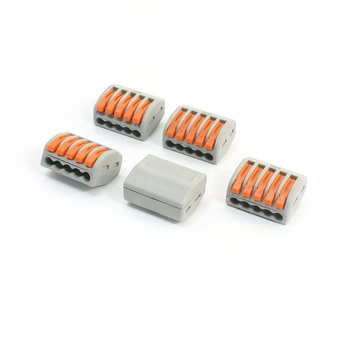 5Pcs Lever Clamp Lock 5way Circuit Board Connector Terminal Block