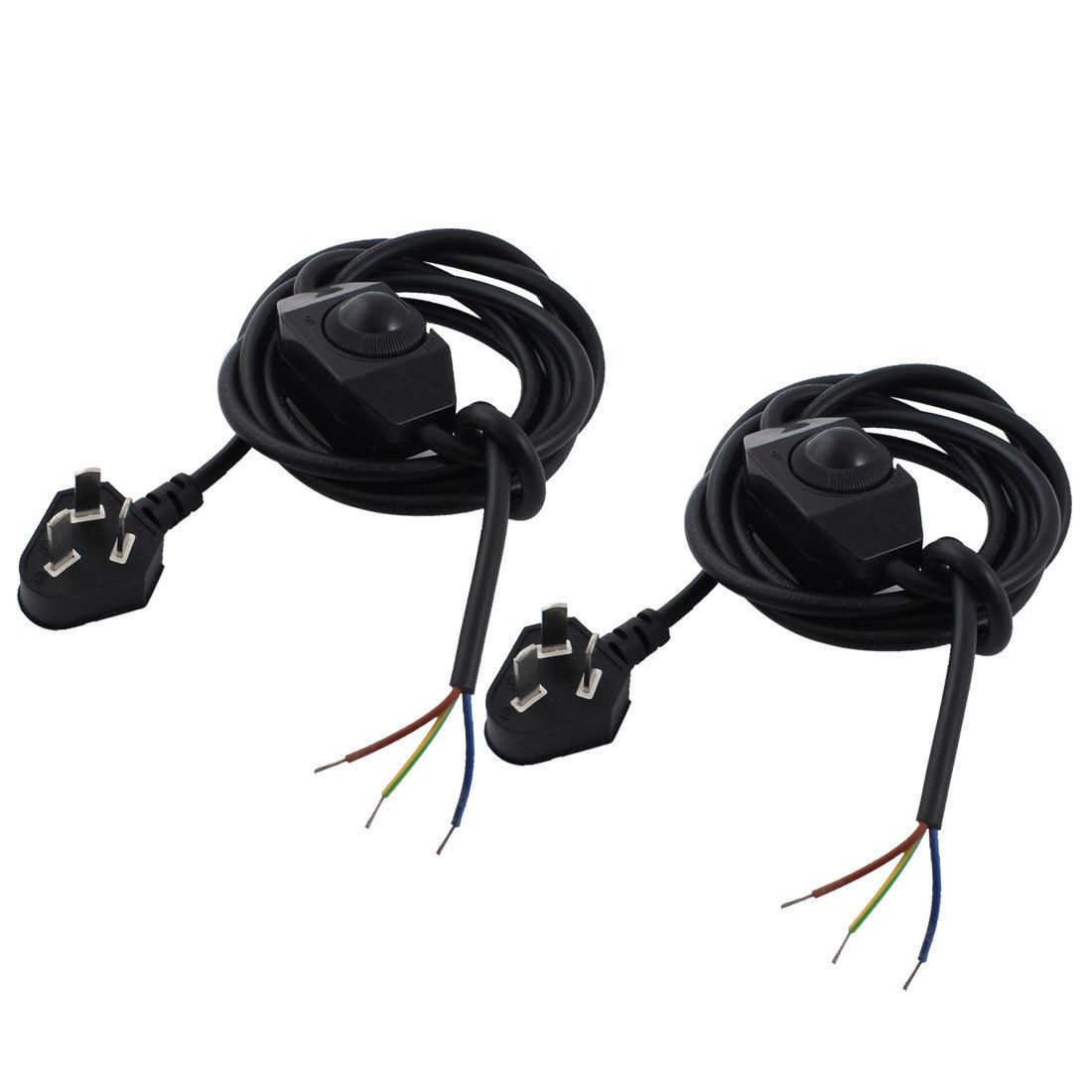 AU Plug AC 125V Black Plastic Rotary Knob Control Lamp Light Dimmer Switch 2 Pcs