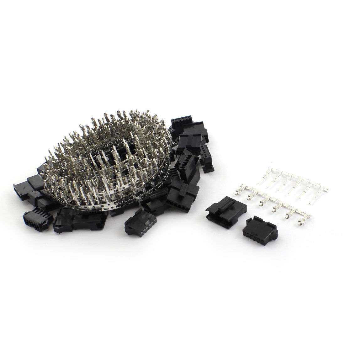 20Sets 2.5mm Pitch Black Plastic 6P JST-SM Plug Housing Terminal Connector