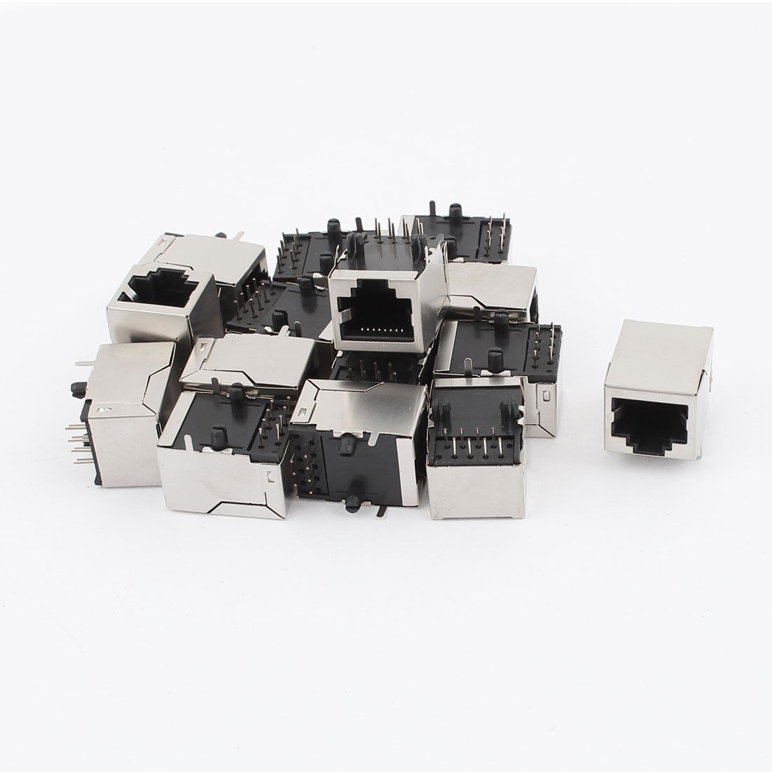 15pcs Shielded RJ45 8P8C Plastic Network Modular Connector Jack for PCB