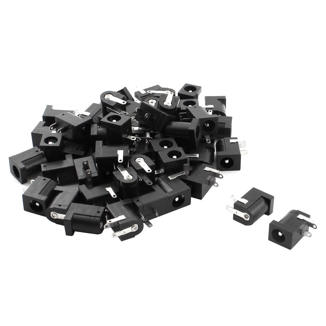 50pcs Black 3 Pin 2.0mmx5.5mm DC Power Jack Socket PCB Mount Connector