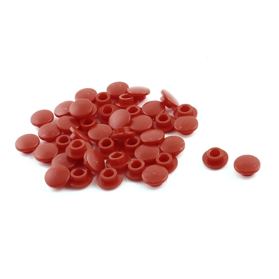 45pcs 3.2mm Hole Dia Red Plastic Pushbutton Tactile Switch Caps Cover