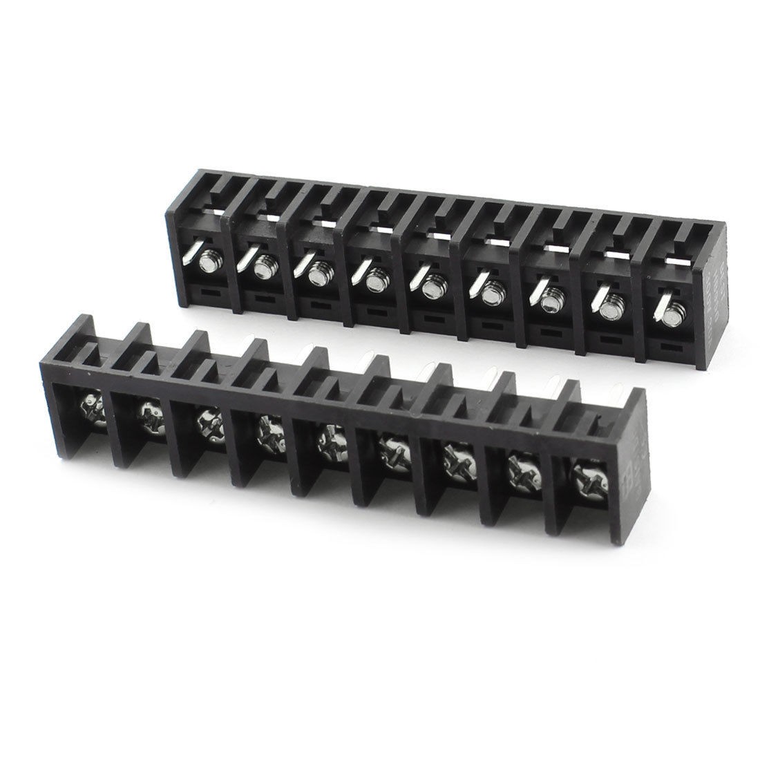 2 Pcs 9pin 11mm Pitch 9 P PCB Mount 300V 30A Terminal Block Black Strip