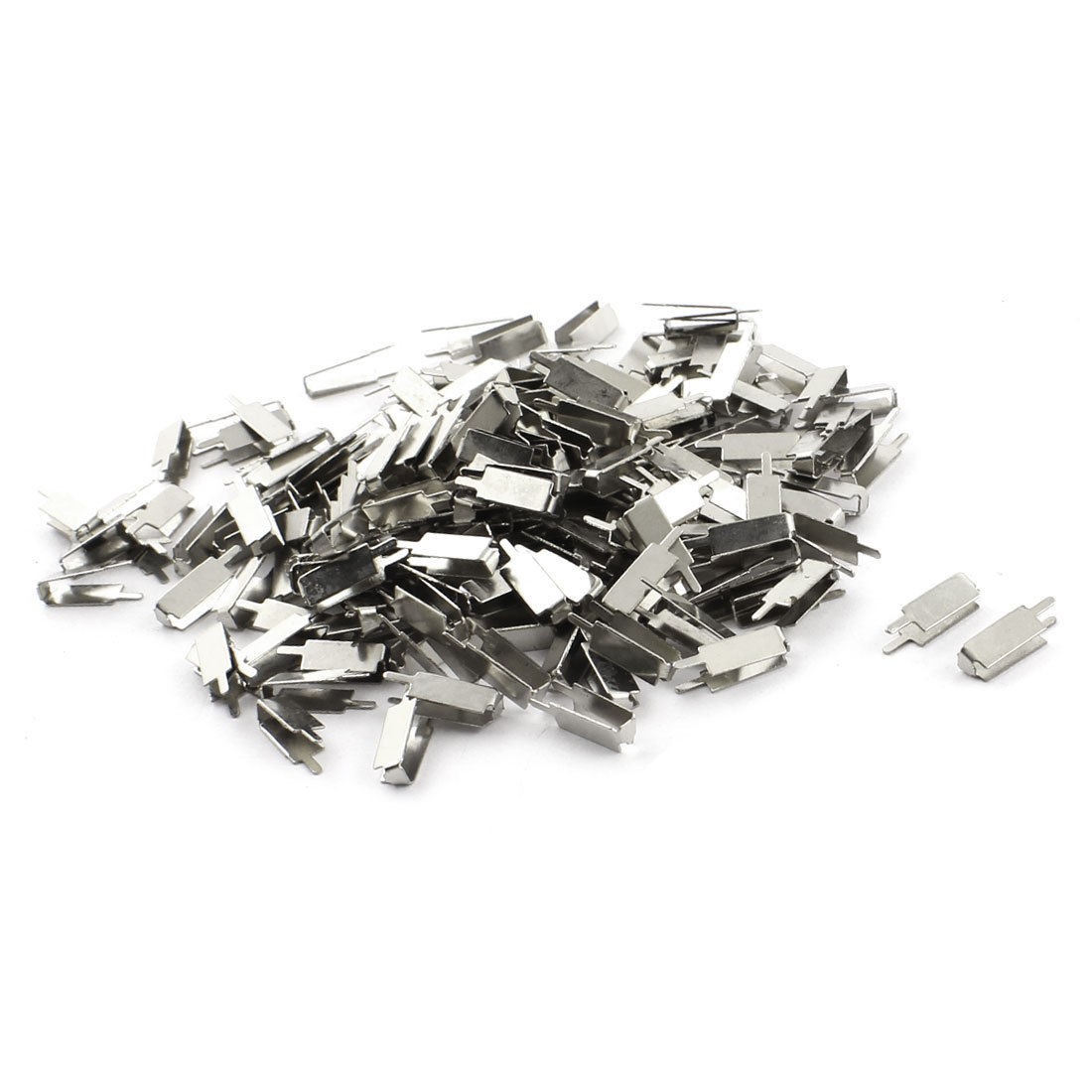 200 Pcs Silver Tone Soldering Metal Stampings Clip Clamp