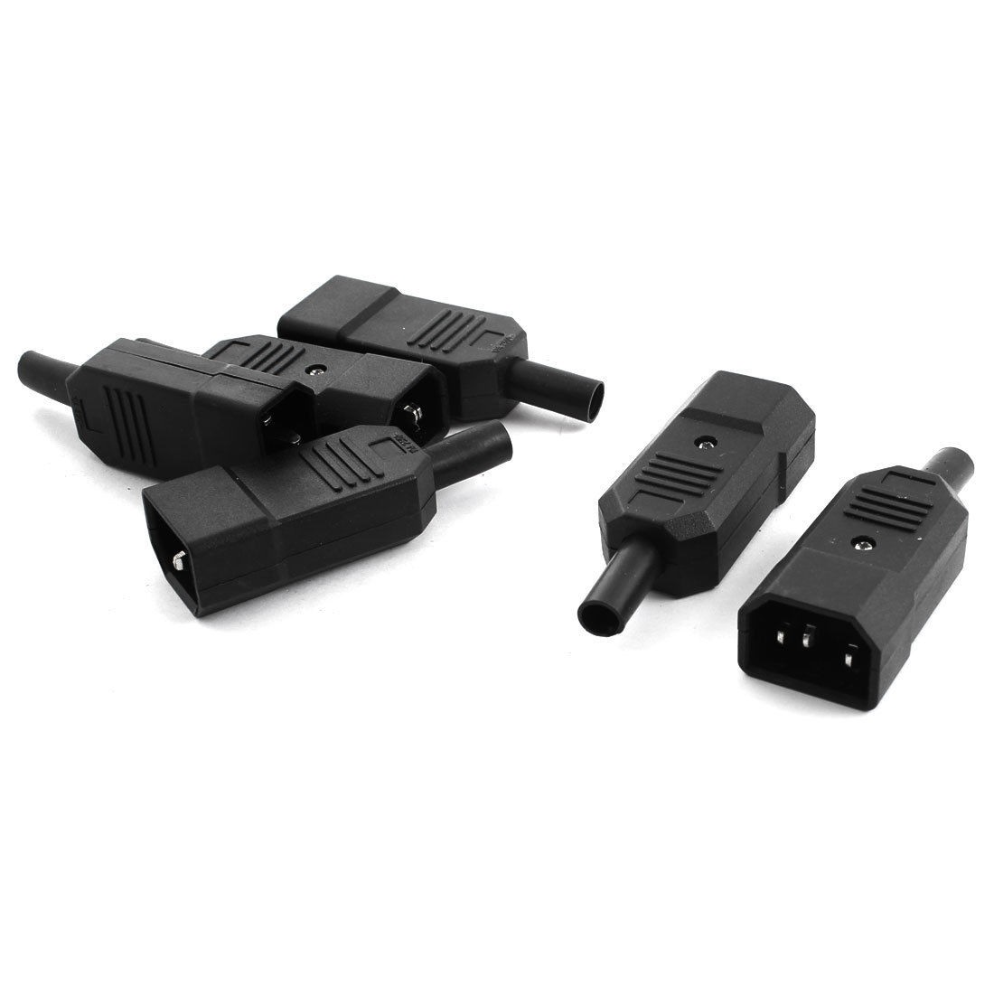 6PCS IEC C14 Male Inline Rewirable Power Plug Connector AC 250V 10A