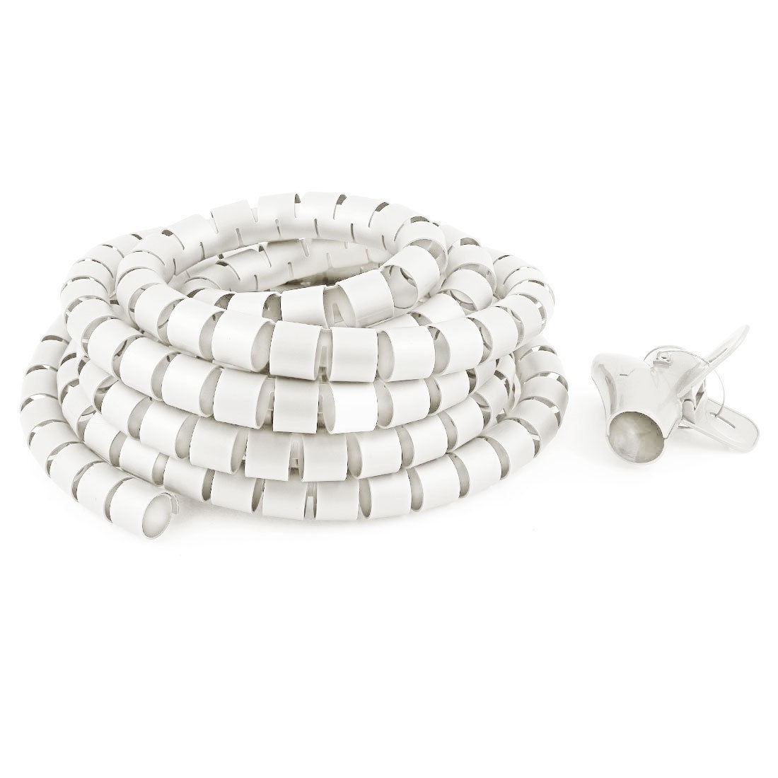 Flexible Spiral Tube Cable Wire Wrap Computer Cord Management 2M 6.5Ft White