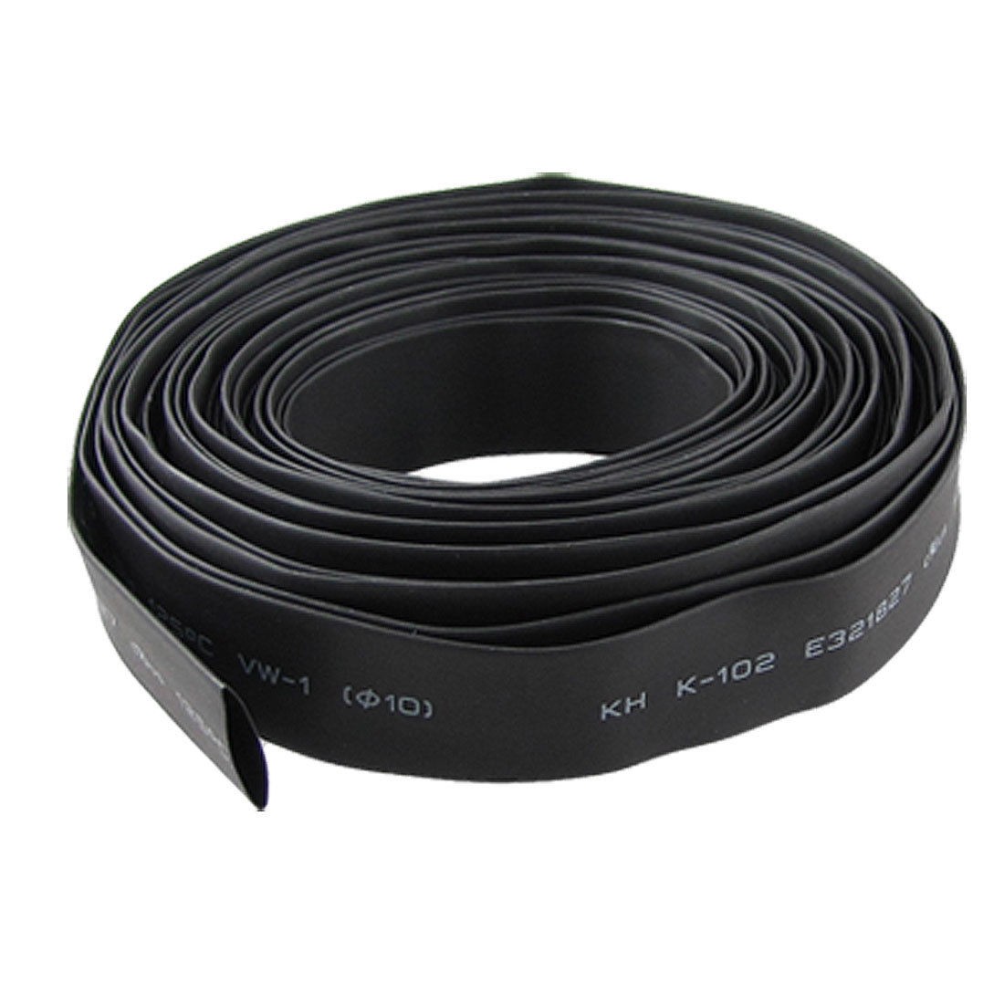 Black 10mm Diameter Polyolefin 2:1 Halogen-Free Heat Shrink Tubing 6M 20Ft