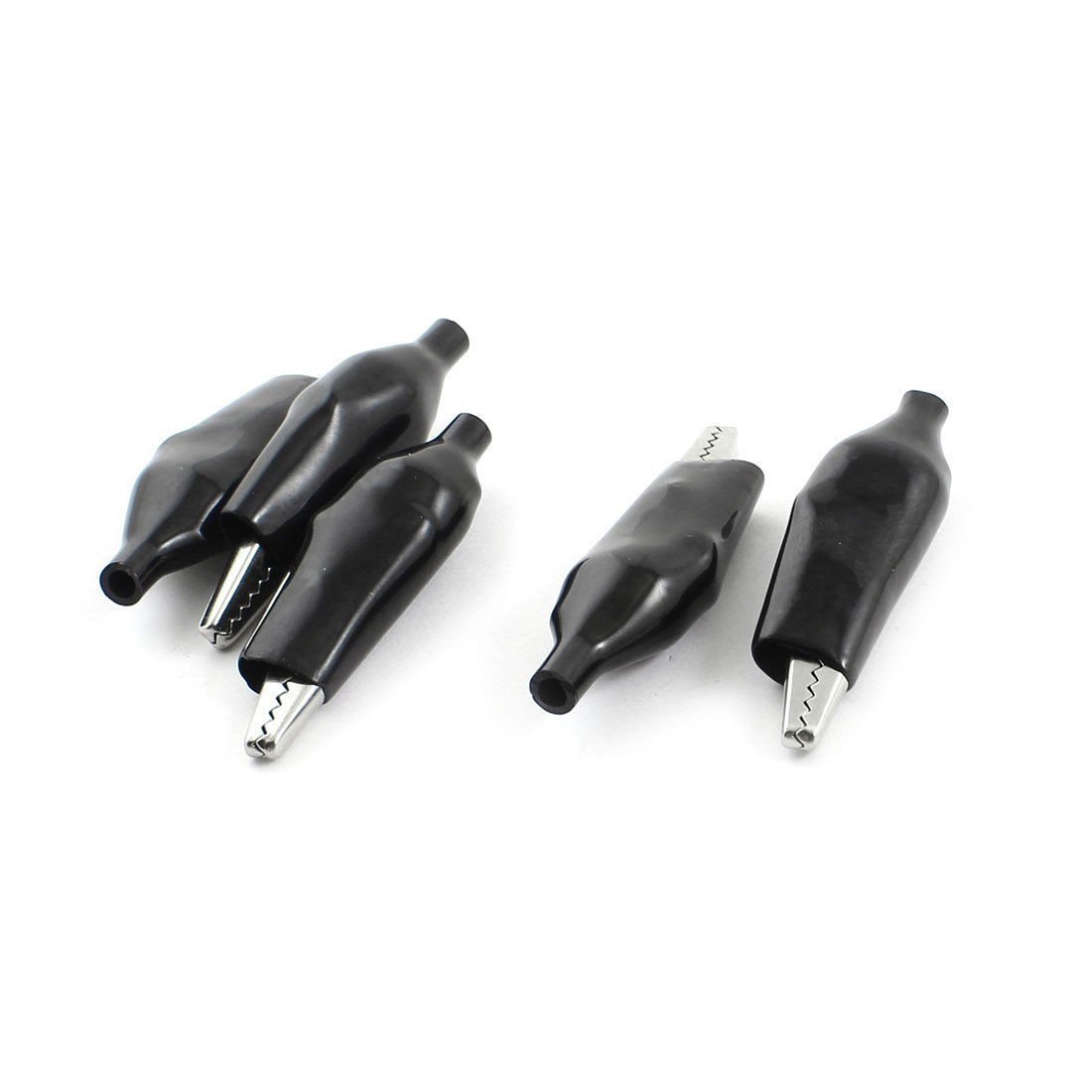5 Pcs Black Plastic Boot Cover Alligator Clip for Multimeter Test Lead
