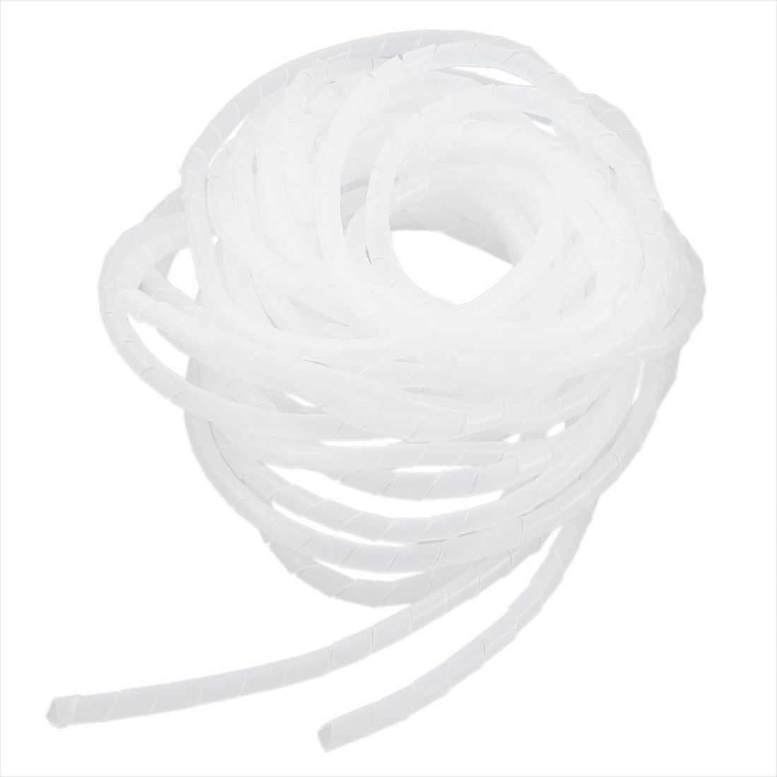 Polyethylene White Spiral Wrapping Band 8mm Wire Manager 12m
