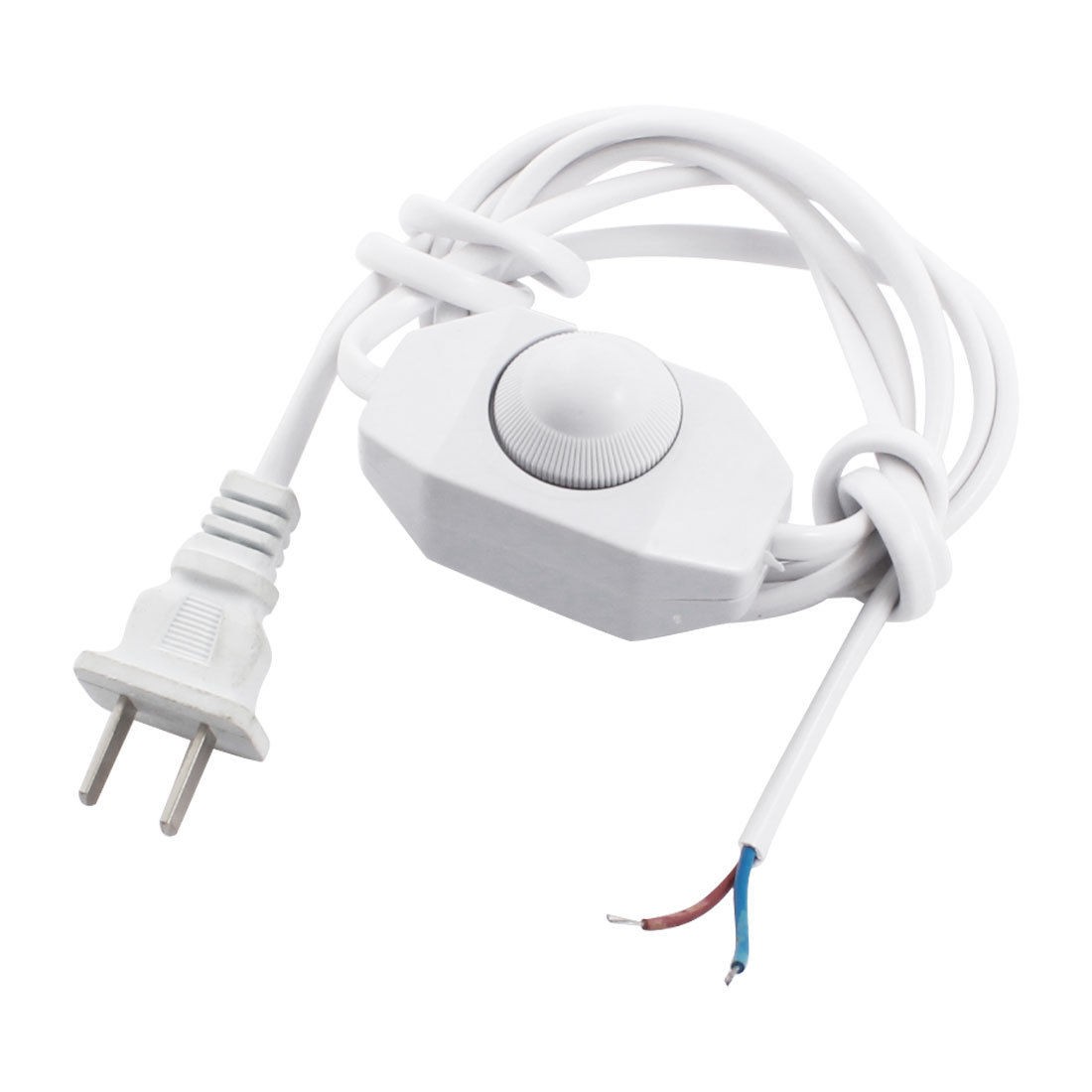 White 1.8Meter Lamp Power Cord Swivel Dimmer Switch AC 250V/110V US Plug