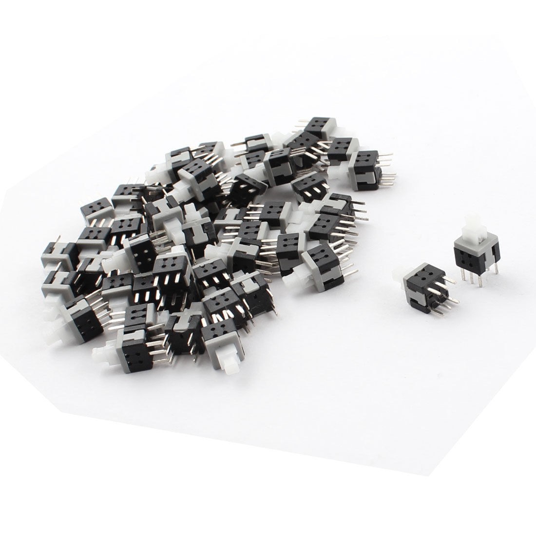 50PCS 10mmx5.8mmx5.8<wbr/>mm Through Hole White Push Button Locking Tactile Switch