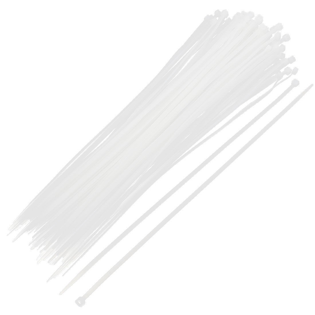 100Pcs 4.4mm x 350mm White Nylon Wire Cable Zip Tie Warp Fastener