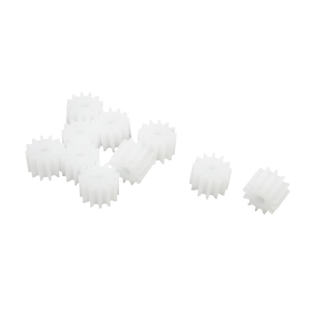 10 Pcs White Plastic 12 Teeth Electrical Models Toothed Wheels Gears