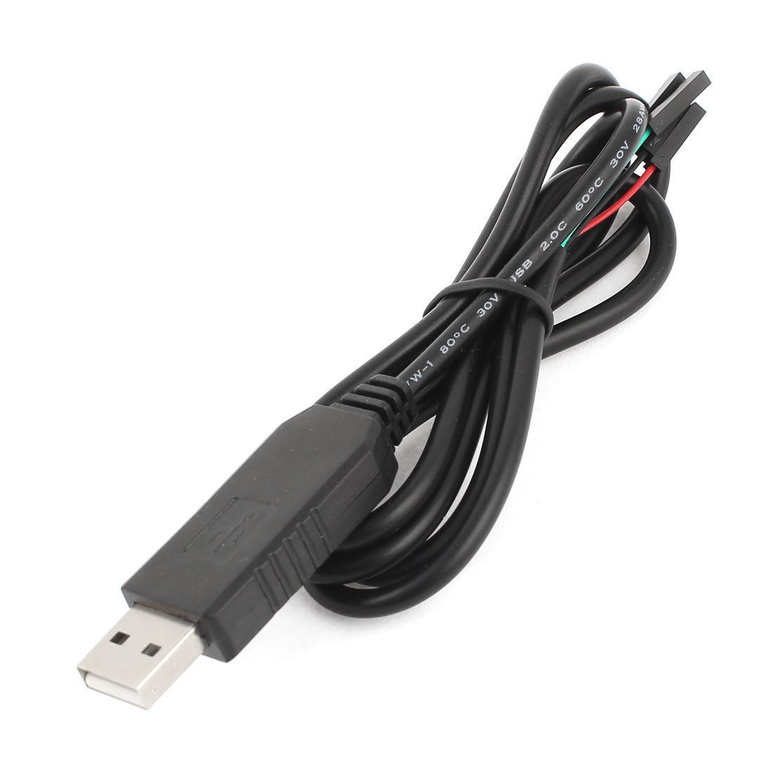 1M PL2303HX Download com USB A Male to TTL 4 Pin Female Converter Cable 2pcs