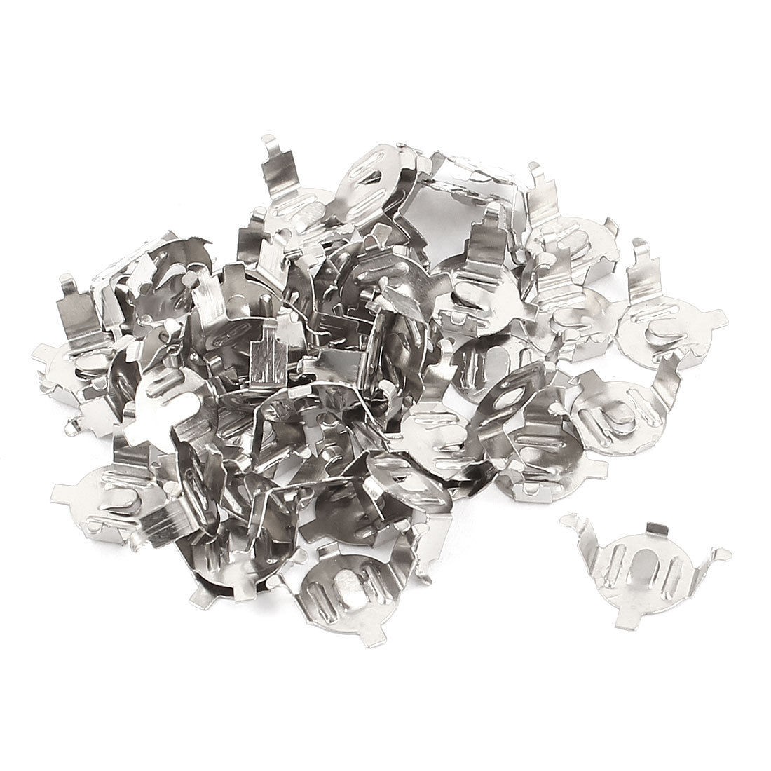 50pcs Silver Tone Metal AG3 Alkaline Button Coin Battery Plate 8mm Dia