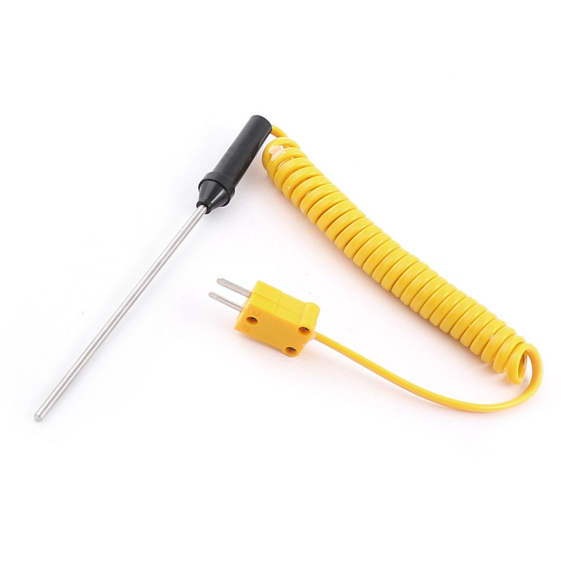 100mm x 3mm Probe K Type 0-500C Temperature Range Coiled Thermocouple 1.5M