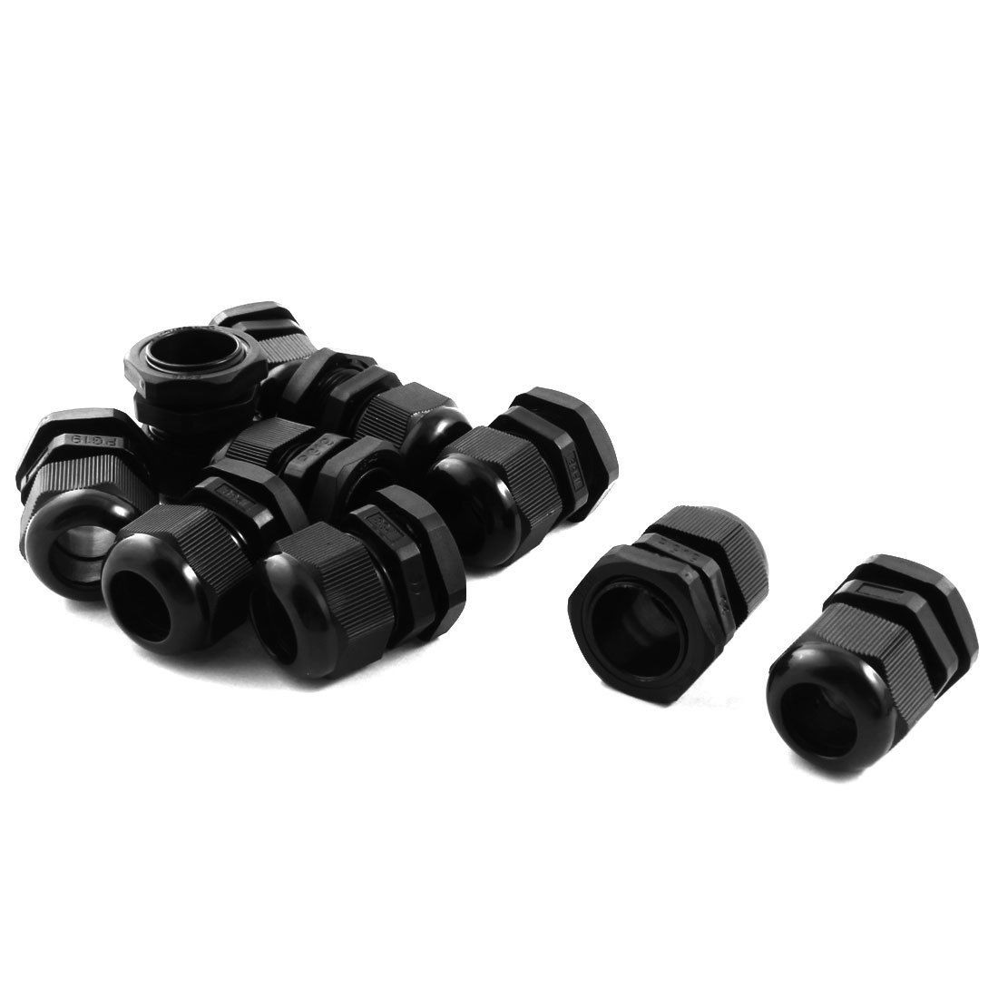 Nylon Waterproof 12-15mm Dia Cable Glands Connector Joints PG19 10Pcs