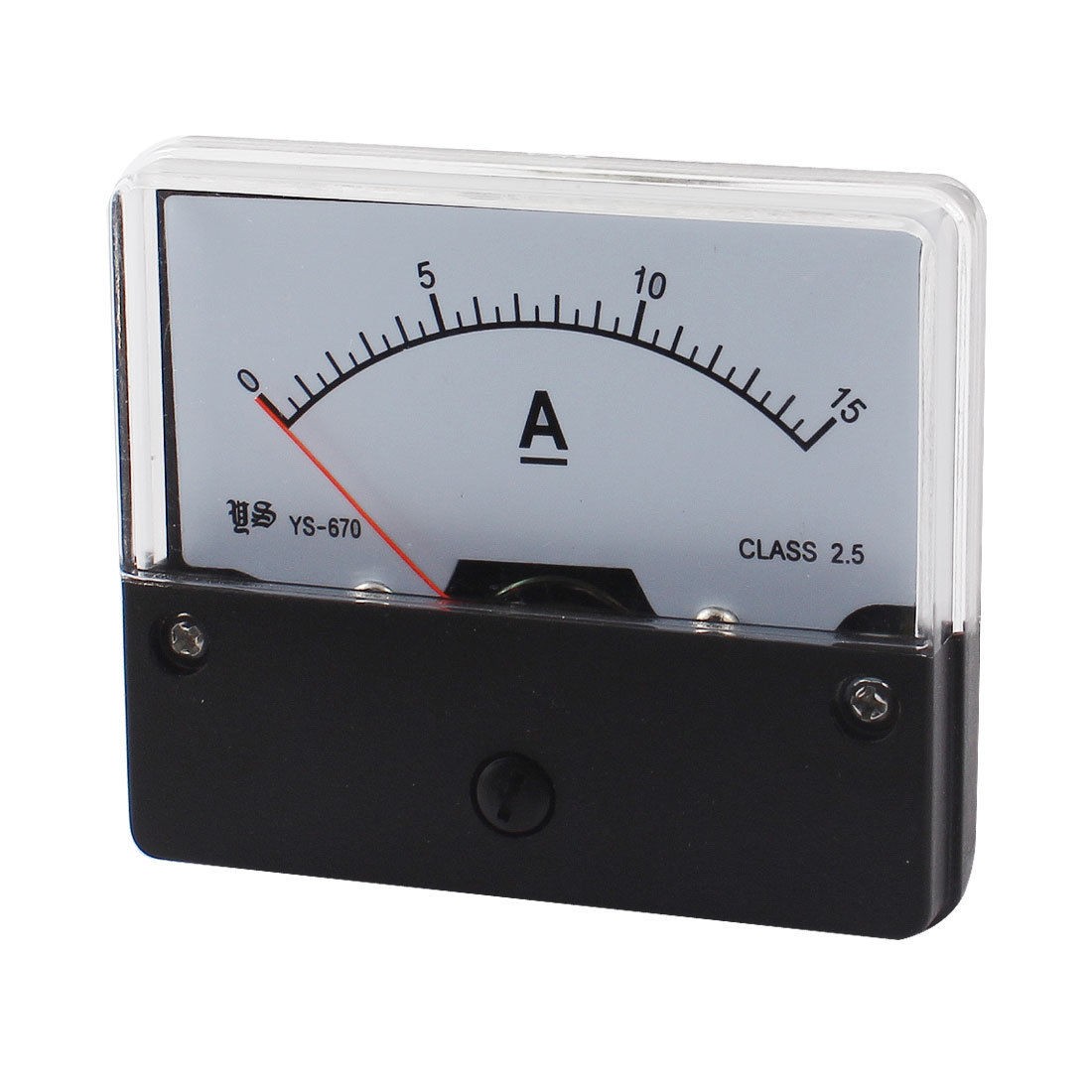 AC 0-15A Class 2.5 Current Measuring Panel Gauge Analog Ammeter Amperemeter