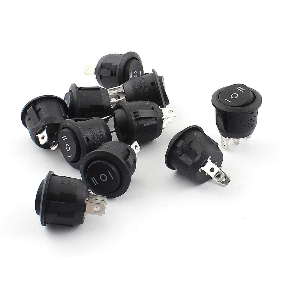 10 Pcs AC 250V/125V 6A/10A SPDT ON/OFF/ON Snap in Boat Rocker Switch