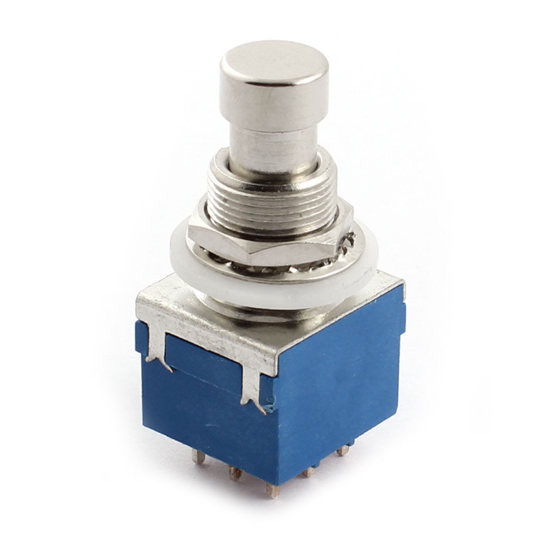 12mm Thread 9Pin 3PDT Latching Round Metal Button Electric Guitar Switch