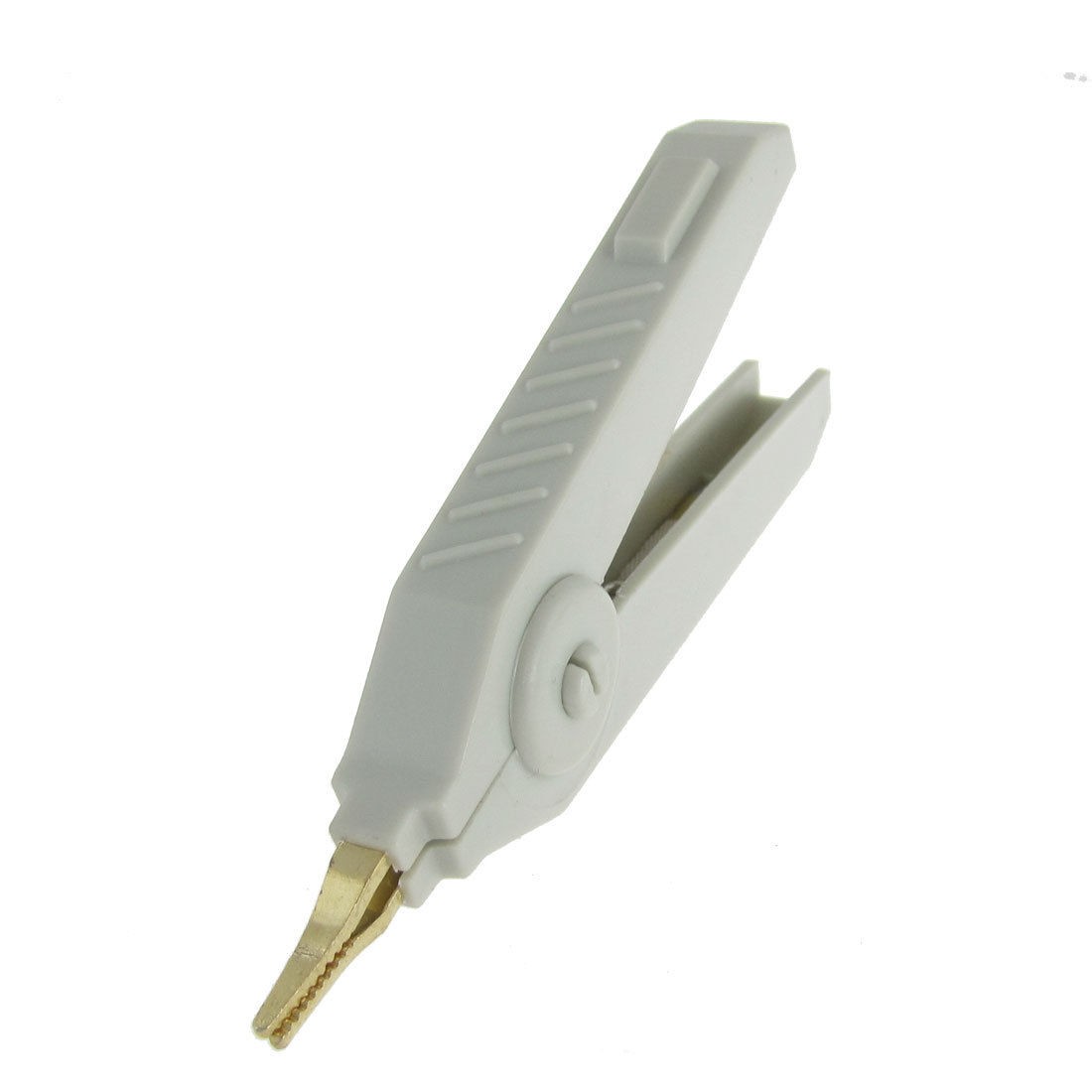 2 Pcs Gray Nonslip Handle Battery Test Clip Pointed Mouth Alligator Clip Zybsz