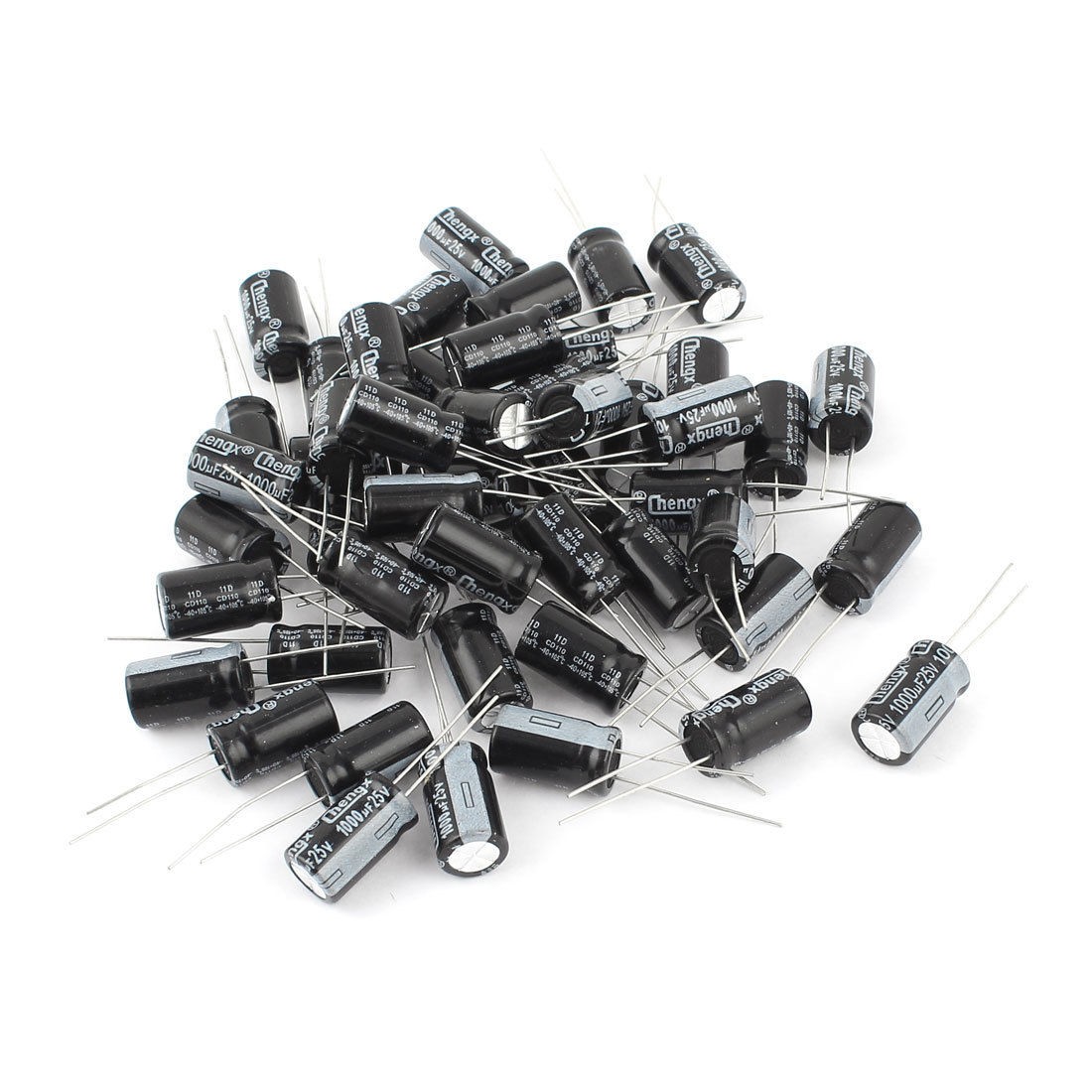 50pcs 10mmx17mm Cylindrical Aluminum Electrolytic Capacitor 25V 100uF