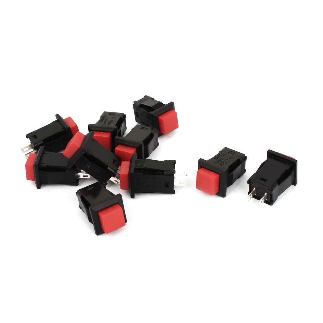 AC 125V 3A 250V 1A DS 429 2 Pins Latching SPDT Red Push Button Switch 10pcs