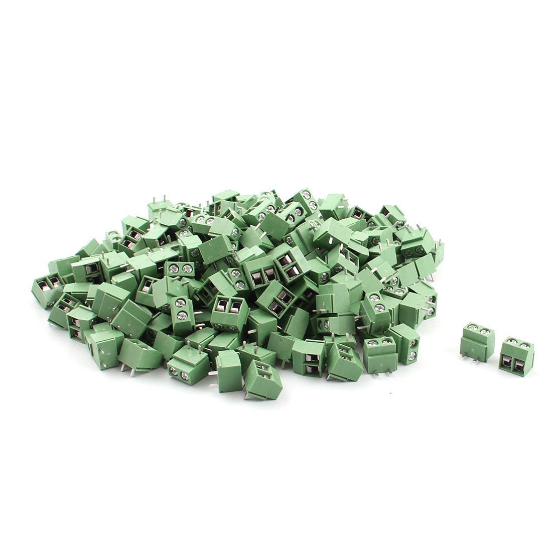200pcs DG126 2P Plug in Screw Terminal Block Connector 5 08mm Pitch Green