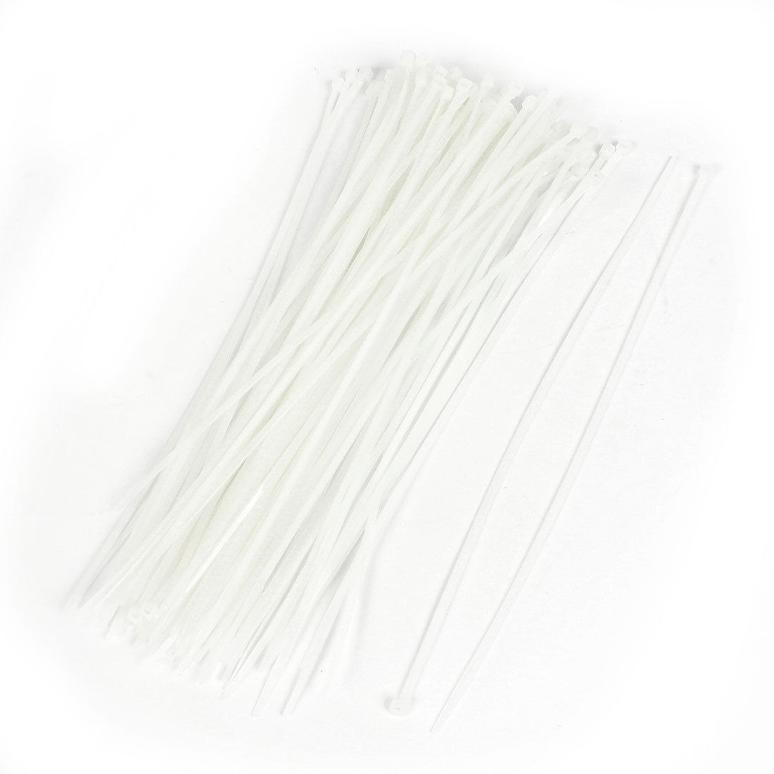 100pcs 2 8 x 250mm White Nylon Self Locking Wire Zip Cable Organizer Tie