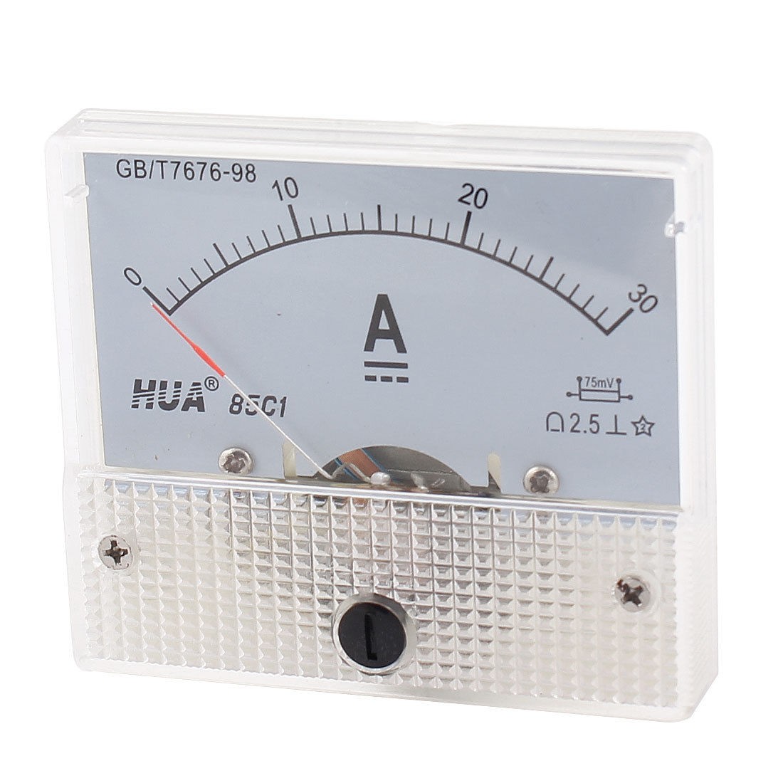 85C1 DC 0 30A Analog Ammeter Panel Current Meter Gauge White