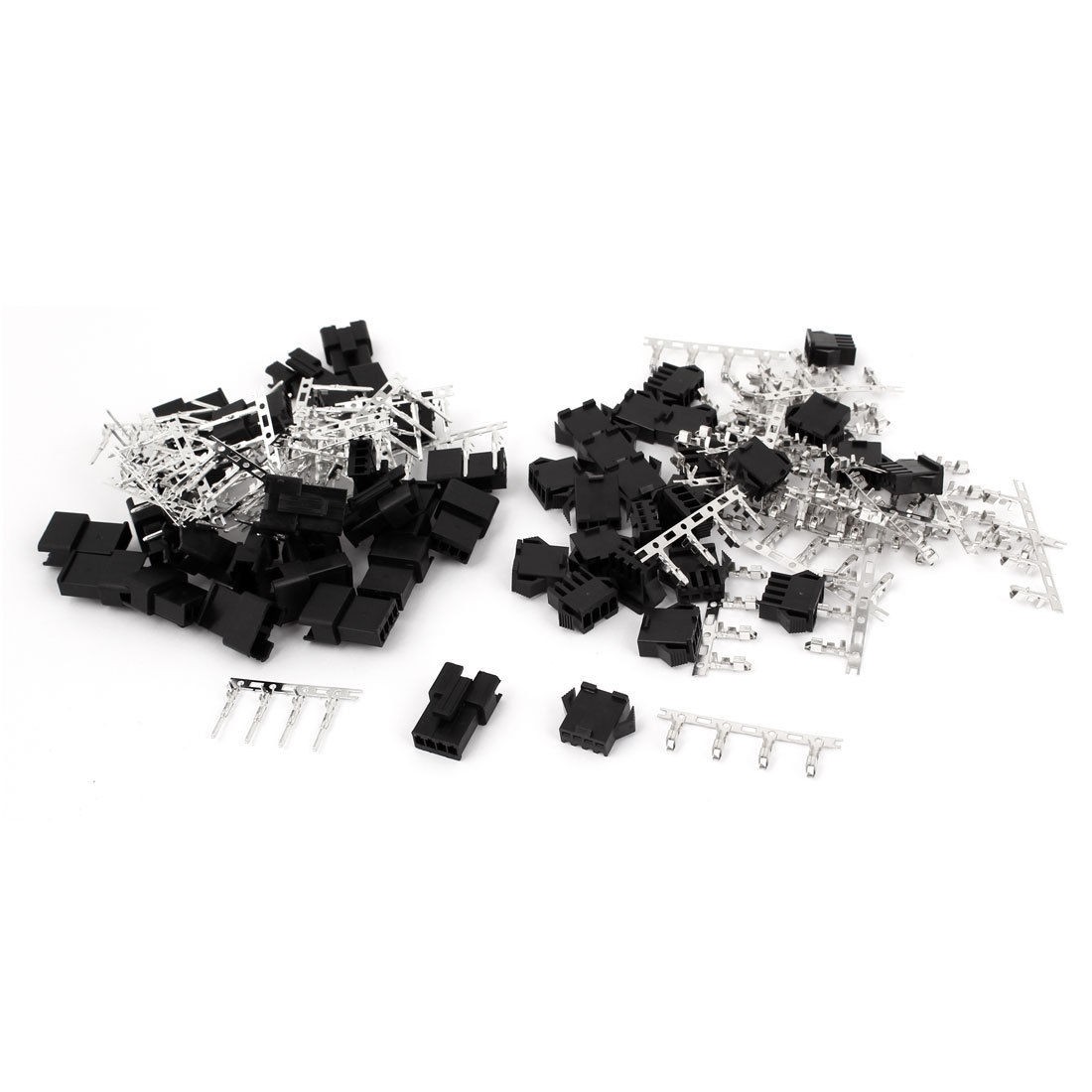 25 Sets 2.5mm Pitch 4-Pin JST SM Plug Housing w Crimp Terminal Connector