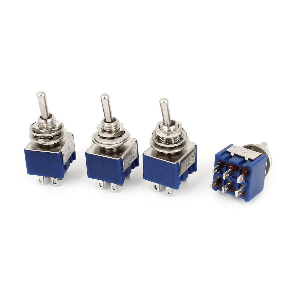 AC 125V 6A DPST 3 Position on Off on Self Locking Toggle Switch 4 Pcs