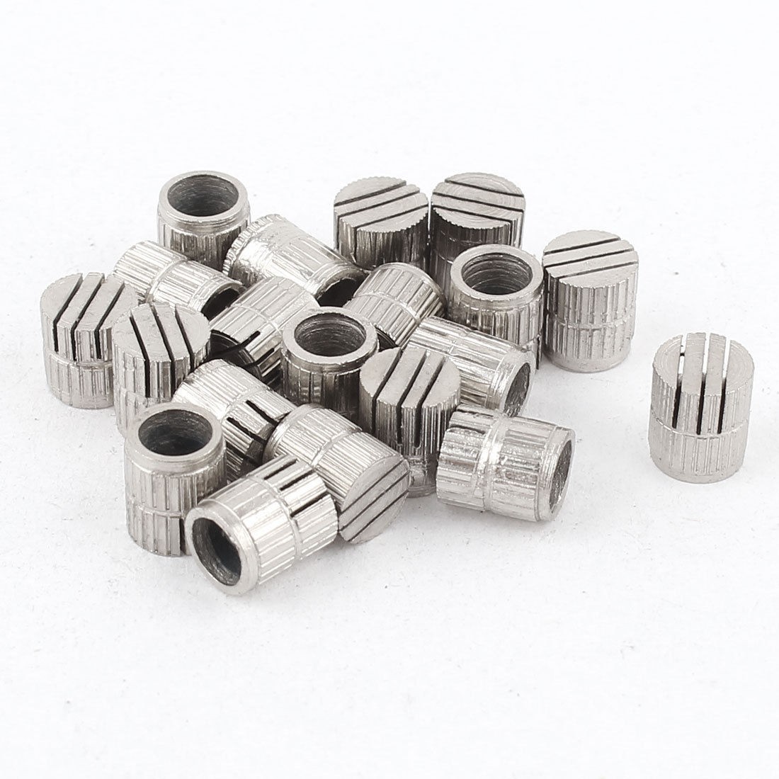 20 Pcs Mould Part Round Aluminum Parallel Slotted Core Vent 6mm Diam Silver Tone