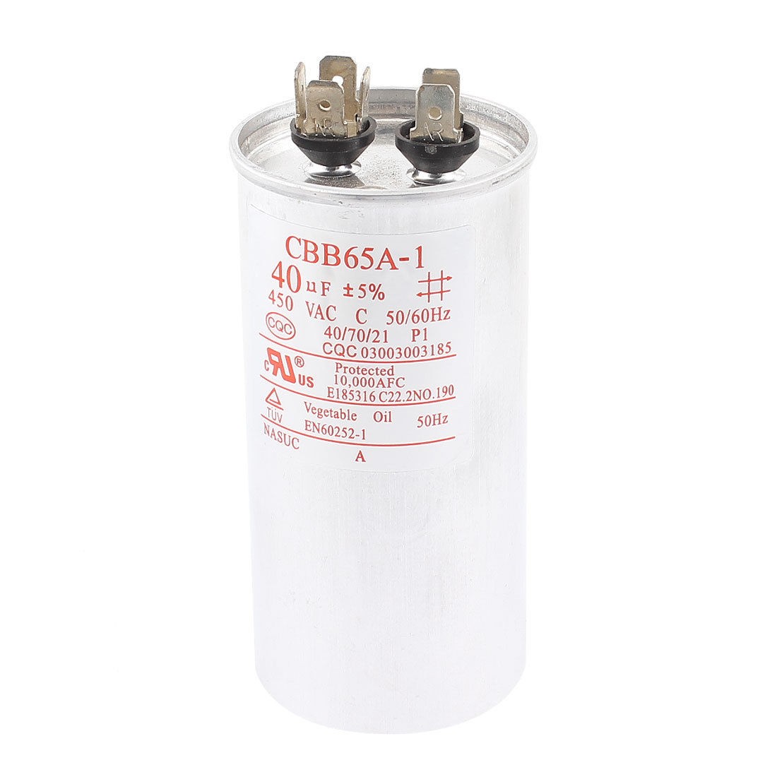 AC 450V 40uF Air Conditioner Non Polar Lug Terminal Motor Run Capacitor