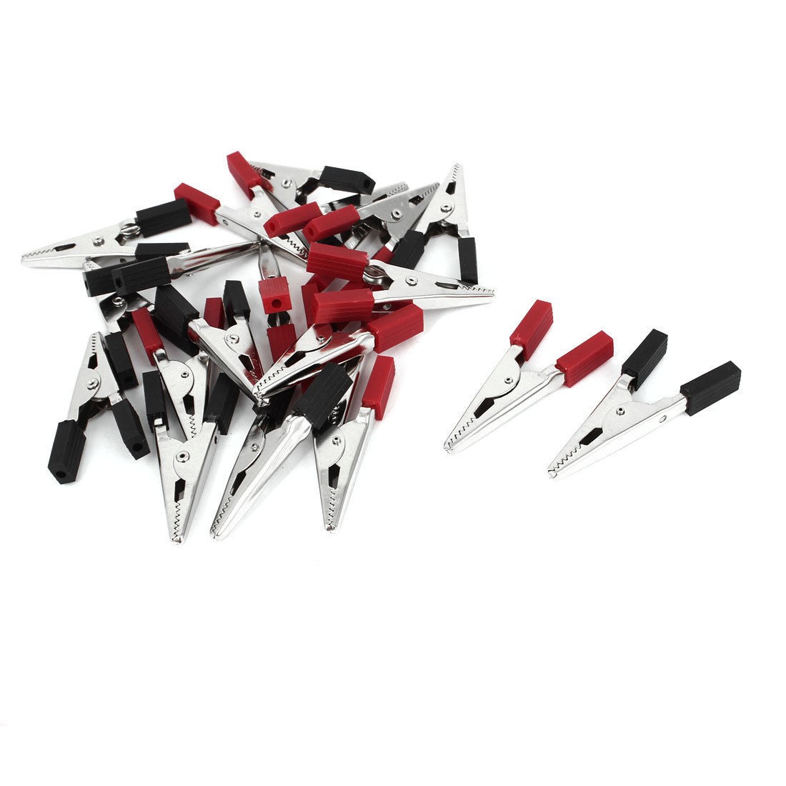 20 Pcs Black Red Isolation Test Lead Crocodile Alligator Clips for Charge Cable