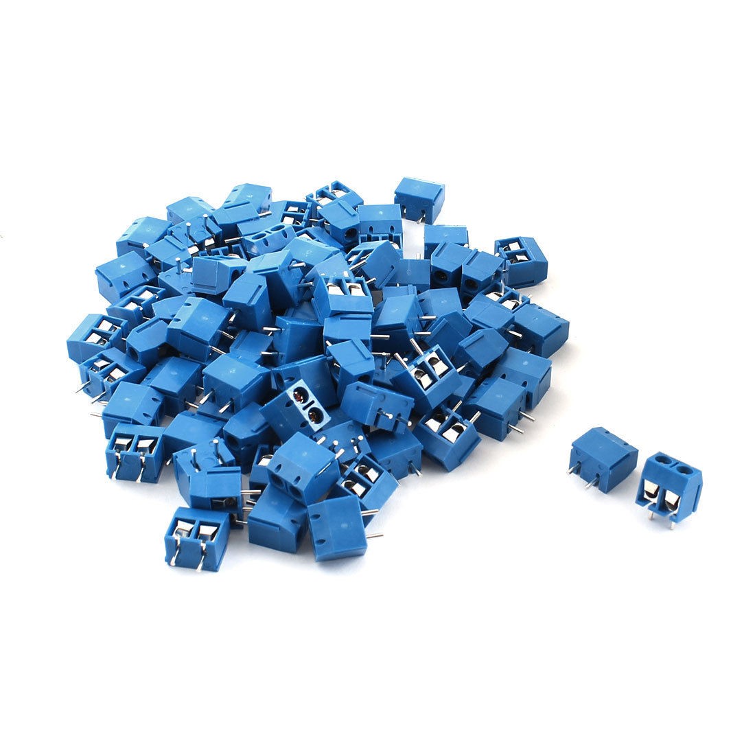 100pcs DG301 3P Plug in Screw Terminal Block Connector 5 08mm Pitch Blue