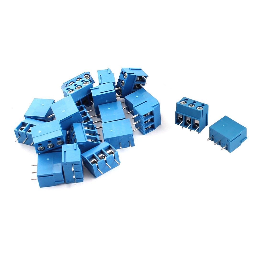 20 Pcs 3P Plug in Screw Terminal Block Connector 5 08mm Pitch Blue