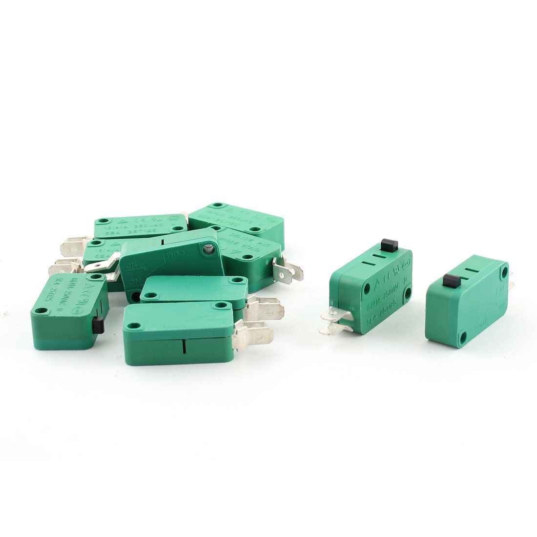 10pcs AC250V 16 4 A Micro Limit Switch Button SPDT Bending Pins Snap Action