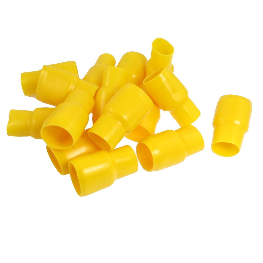 15 Pcs 28mm x 25mm Yellow Soft PVC Insulated Terminals Boots Covers