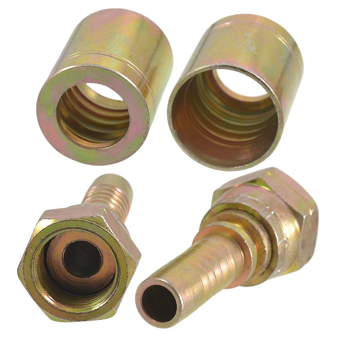 2 x 1/2" NPT Thread Hex Bushing Straight High Pressure Oil Pipe Connectors