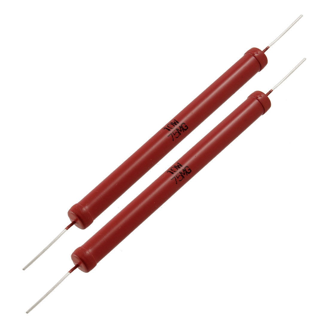 2 x 10W Power Rating 75m Ohm 2 Glass Glaze High Voltage Resistor