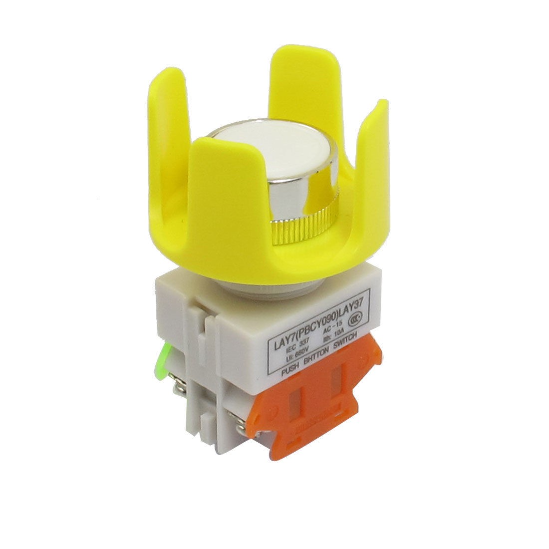 AC 660V 10A Momentary White Flat Button Flower Shaped Pushbutton Switch