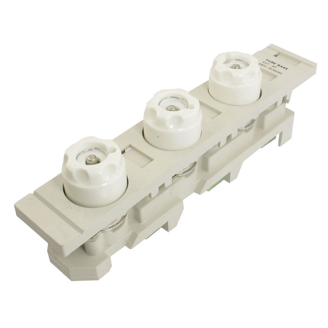 AC 500V 4A Ceramic Fuse Link E27 3P 690V 25A Screw Base w Gray Plastic Holder