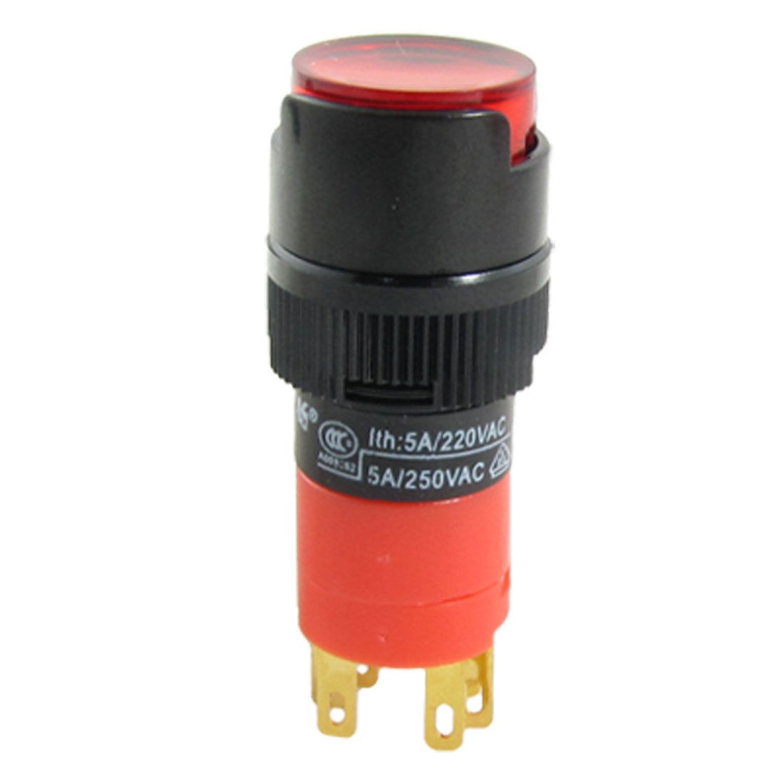 5/8" Red Push Button Self Locking Switch w DC 24V Lamp